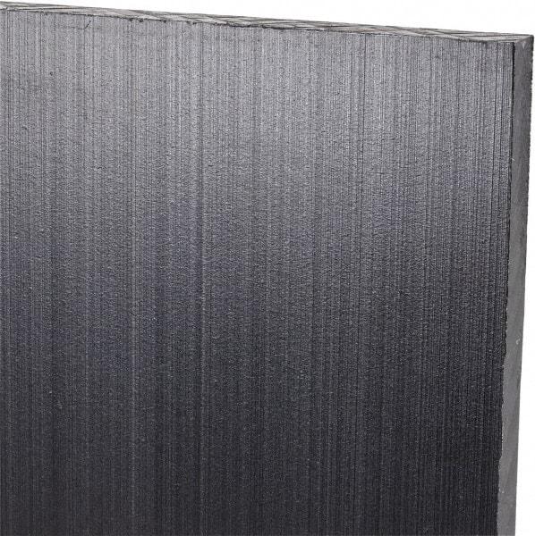 Made in USA - 1/4" Thick x 12" Wide x 3' Long, Polyethylene (UHMW) Sheet - Black, Antistatic Grade - Apex Tool & Supply