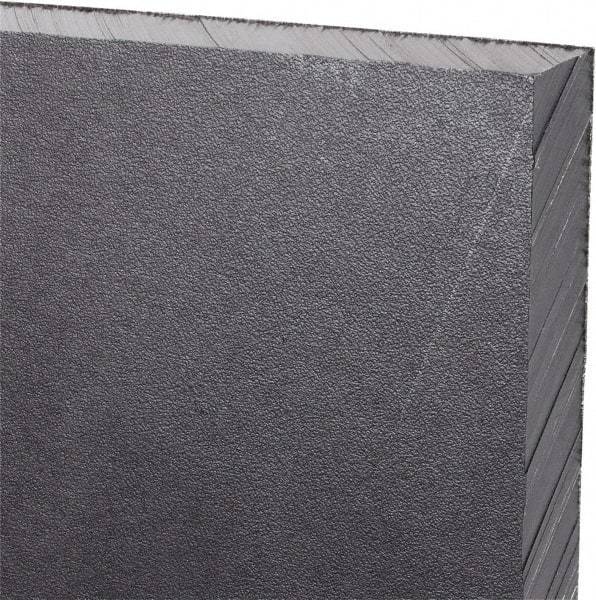Made in USA - 1/2" Thick x 12" Wide x 3' Long, Polyethylene (UHMW) Sheet - Black, Antistatic Grade - Apex Tool & Supply
