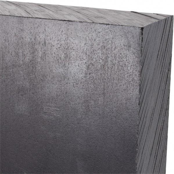 Made in USA - 1-1/2" Thick x 12" Wide x 3' Long, Polyethylene (UHMW) Sheet - Black, Antistatic Grade - Apex Tool & Supply