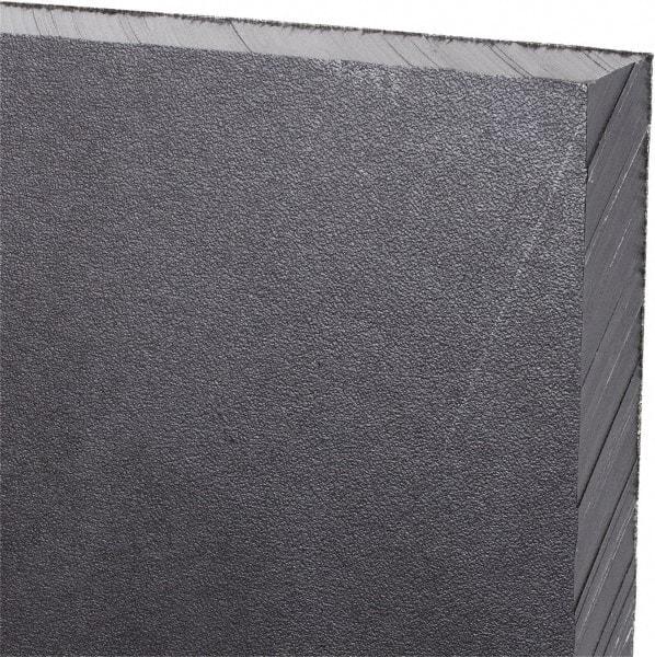 Made in USA - 1/2" Thick x 24" Wide x 2' Long, Polyethylene (UHMW) Sheet - Black, Antistatic Grade - Apex Tool & Supply