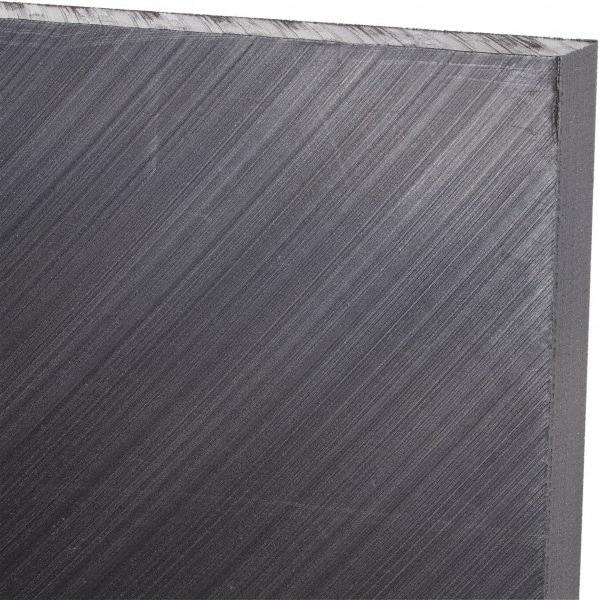 Made in USA - 3/8" Thick x 24" Wide x 3' Long, Polyethylene (UHMW) Sheet - Black, Antistatic Grade - Apex Tool & Supply