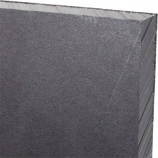 Made in USA - 1/2" Thick x 24" Wide x 3' Long, Polyethylene (UHMW) Sheet - Black, Antistatic Grade - Apex Tool & Supply