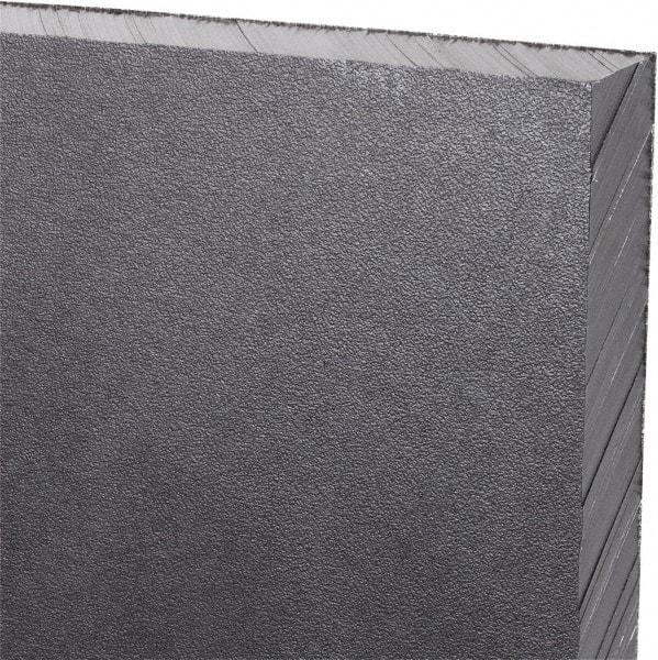 Made in USA - 1/2" Thick x 48" Wide x 5' Long, Polyethylene (UHMW) Sheet - Black, Antistatic Grade - Apex Tool & Supply