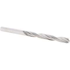 SGS - 6.1mm 118° Solid Carbide Jobber Drill - Bright Finish, Right Hand Cut, Spiral Flute, Straight Shank, 101mm OAL, Four Facet Point - Apex Tool & Supply