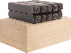 Made in USA - 10 Piece, 1/4" Character Steel Stamp Set - Double Digit Figures, Double Digits - Apex Tool & Supply
