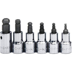 SK - 6 Piece 3/8" Drive Inch Ball Hex Bit Socket Set - 5/32 to 3/8" Hex - Apex Tool & Supply