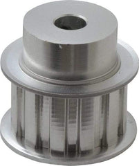 Power Drive - 12 Tooth, 3/8" Inside x 1.402" Outside Diam, Hub & Flange Timing Belt Pulley - 3/4" Belt Width, 1.432" Pitch Diam, 1" Face Width, Aluminum - Apex Tool & Supply