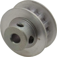 Power Drive - 12 Tooth, 3/16" Inside x 0.744" Outside Diam, Hub & Flange Timing Belt Pulley - 1/4" Belt Width, 0.764" Pitch Diam, 0.438" Face Width, Aluminum - Apex Tool & Supply