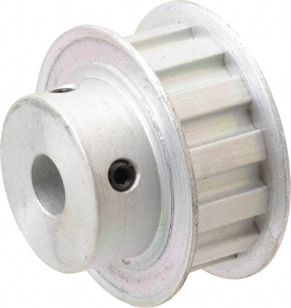 Power Drive - 13 Tooth, 3/8" Inside x 1.522" Outside Diam, Hub & Flange Timing Belt Pulley - 1/2" Belt Width, 1.552" Pitch Diam, 0.719" Face Width, Aluminum - Apex Tool & Supply