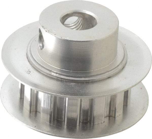 Power Drive - 13 Tooth, 1/4" Inside x 0.808" Outside Diam, Hub & Flange Timing Belt Pulley - 1/4" Belt Width, 0.828" Pitch Diam, 0.438" Face Width, Aluminum - Apex Tool & Supply