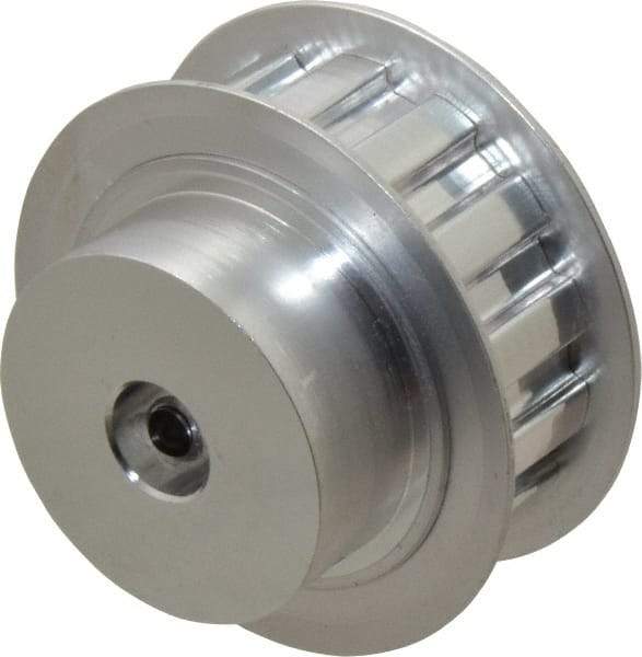Power Drive - 14 Tooth, 3/8" Inside x 1.641" Outside Diam, Hub & Flange Timing Belt Pulley - 1/2" Belt Width, 1.671" Pitch Diam, 0.719" Face Width, Aluminum - Apex Tool & Supply