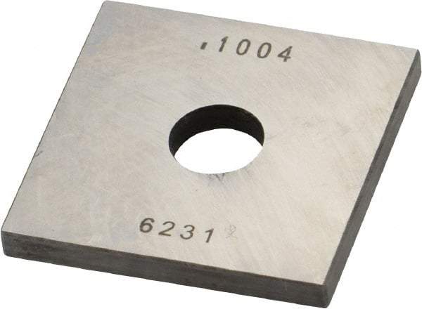 Value Collection - 0.1004" Square Steel Gage Block - Accuracy Grade 0, Includes NIST Traceability Certification - Apex Tool & Supply