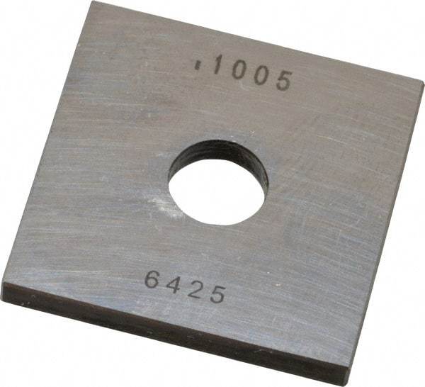 Value Collection - 0.1005" Square Steel Gage Block - Accuracy Grade 0, Includes NIST Traceability Certification - Apex Tool & Supply