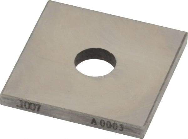 Value Collection - 0.1007" Square Steel Gage Block - Accuracy Grade 0, Includes NIST Traceability Certification - Apex Tool & Supply