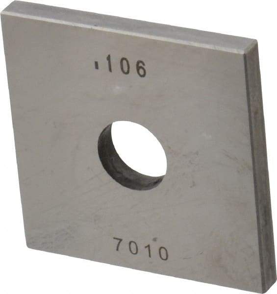 Value Collection - 0.106" Square Steel Gage Block - Accuracy Grade 0, Includes NIST Traceability Certification - Apex Tool & Supply