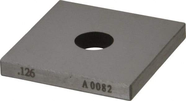 Value Collection - 0.126" Square Steel Gage Block - Accuracy Grade 0, Includes NIST Traceability Certification - Apex Tool & Supply