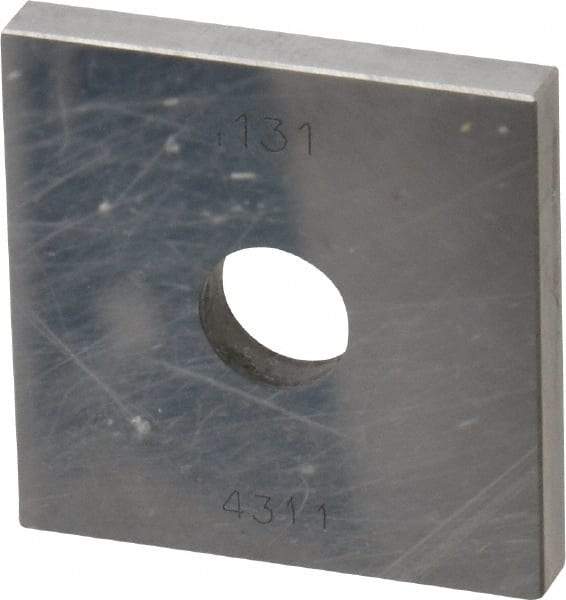 Value Collection - 0.131" Square Steel Gage Block - Accuracy Grade 0, Includes NIST Traceability Certification - Apex Tool & Supply