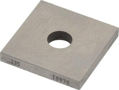 Value Collection - 0.135" Square Steel Gage Block - Accuracy Grade 0, Includes NIST Traceability Certification - Apex Tool & Supply