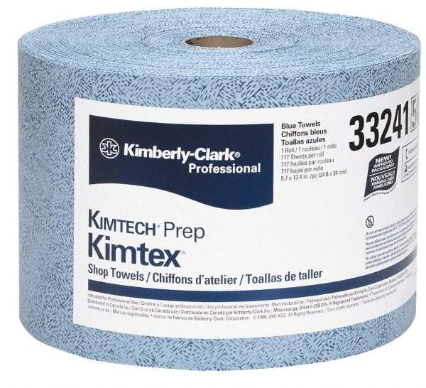 Kimtech - Dry Clean Room/Lab/Critical Task Wipes - Jumbo Roll, 13-3/8" x 9-5/8" Sheet Size, Blue - Apex Tool & Supply