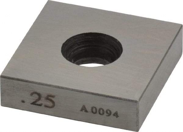 Value Collection - 0.25" Square Steel Gage Block - Accuracy Grade 0, Includes NIST Traceability Certification - Apex Tool & Supply