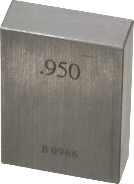 Value Collection - 0.95" Square Steel Gage Block - Accuracy Grade 0, Includes NIST Traceability Certification - Apex Tool & Supply