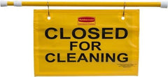Rubbermaid - "Closed for Cleaning", 13" Long x 50" Wide, Safety Sign - Use for Accident Prevention - Apex Tool & Supply