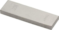 Value Collection - 0.108" Rectangular Steel Gage Block - Accuracy Grade 0, Includes NIST Traceability Certification - Apex Tool & Supply