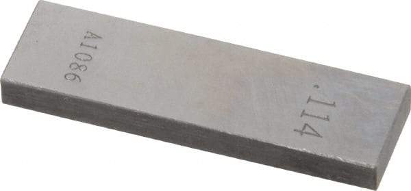 Value Collection - 0.114" Rectangular Steel Gage Block - Accuracy Grade 0, Includes NIST Traceability Certification - Apex Tool & Supply