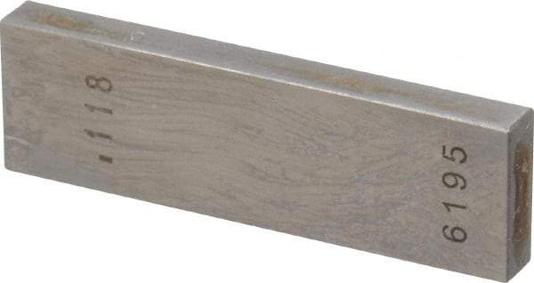 Value Collection - 0.118" Rectangular Steel Gage Block - Accuracy Grade 0, Includes NIST Traceability Certification - Apex Tool & Supply