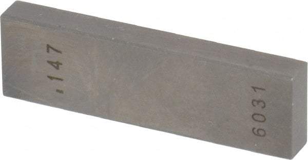 Value Collection - 0.147" Rectangular Steel Gage Block - Accuracy Grade 0, Includes NIST Traceability Certification - Apex Tool & Supply