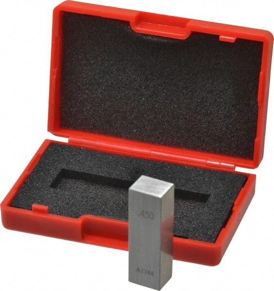 Value Collection - 0.45" Rectangular Steel Gage Block - Accuracy Grade 0, Includes NIST Traceability Certification - Apex Tool & Supply