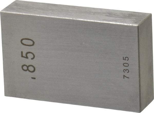Value Collection - 0.85" Rectangular Steel Gage Block - Accuracy Grade 0, Includes NIST Traceability Certification - Apex Tool & Supply