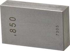 Value Collection - 0.85" Rectangular Steel Gage Block - Accuracy Grade 0, Includes NIST Traceability Certification - Apex Tool & Supply