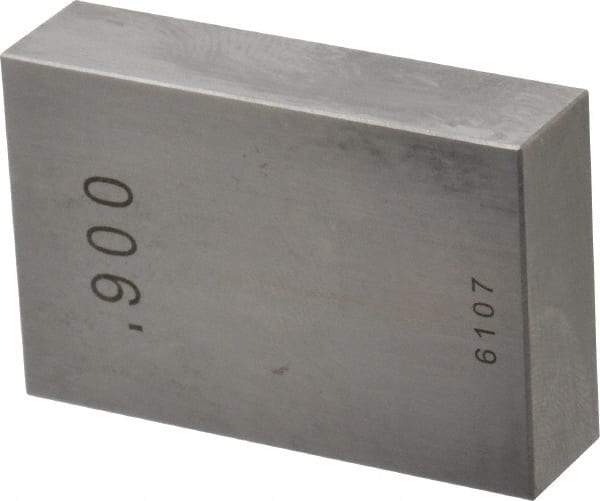 Value Collection - 0.9" Rectangular Steel Gage Block - Accuracy Grade 0, Includes NIST Traceability Certification - Apex Tool & Supply