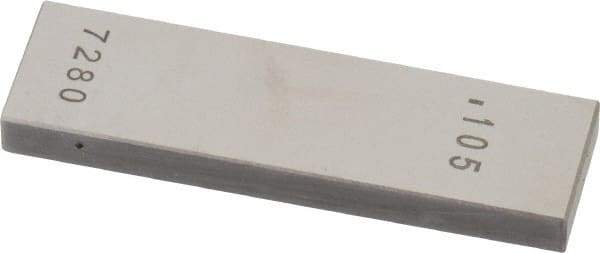 Value Collection - 0.105" Rectangular Steel Gage Block - Accuracy Grade AS-1, Includes NIST Traceability Certification - Apex Tool & Supply