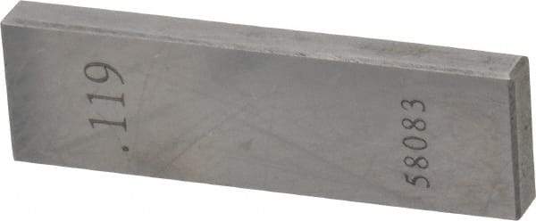 Value Collection - 0.119" Rectangular Steel Gage Block - Accuracy Grade AS-1, Includes NIST Traceability Certification - Apex Tool & Supply