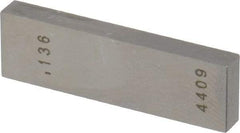 Value Collection - 0.136" Rectangular Steel Gage Block - Accuracy Grade AS-1, Includes NIST Traceability Certification - Apex Tool & Supply