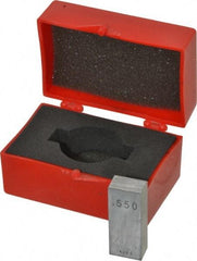 Value Collection - 0.55" Rectangular Steel Gage Block - Accuracy Grade AS-1, Includes NIST Traceability Certification - Apex Tool & Supply