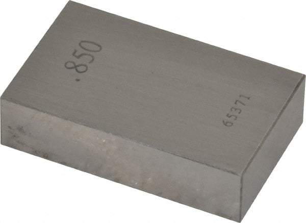 Value Collection - 0.85" Rectangular Steel Gage Block - Accuracy Grade AS-1, Includes NIST Traceability Certification - Apex Tool & Supply