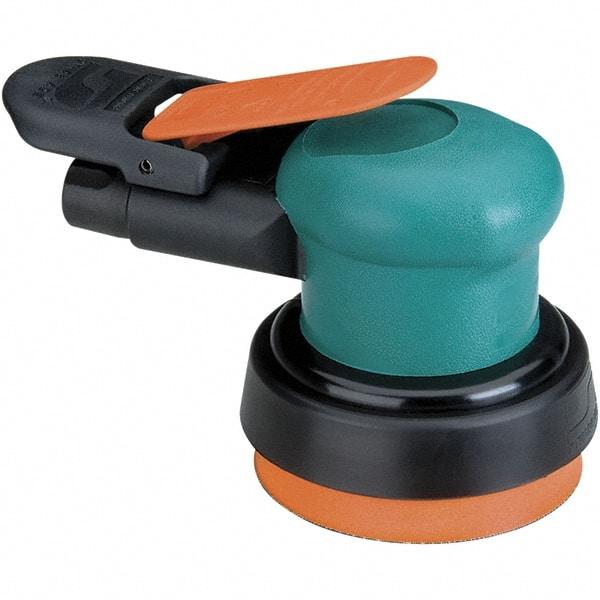 Dynabrade - 12,000 OPM, 14 CFM Air Consumption, Palm Air Orbital Sander - Round Pad, 1/4 NPT Inlet - Apex Tool & Supply