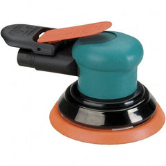 Dynabrade - 12,000 OPM, 14 CFM Air Consumption, Palm Air Orbital Sander - Round Pad, 1/4 NPT Inlet - Apex Tool & Supply