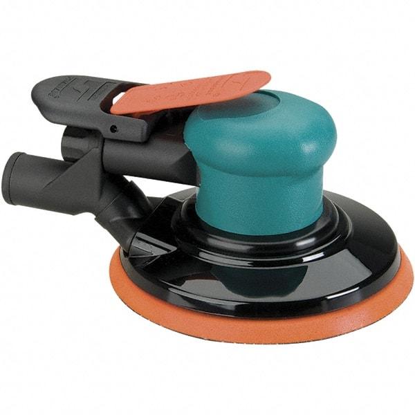 Dynabrade - 12,000 OPM, 14 CFM Air Consumption, Palm Air Orbital Sander - Round Pad, 1/4 NPT Inlet - Apex Tool & Supply