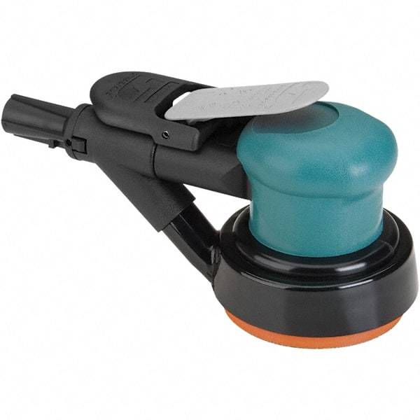 Dynabrade - 12,000 OPM, 14 CFM Air Consumption, Palm Air Orbital Sander - Round Pad, 1/4 NPT Inlet - Apex Tool & Supply
