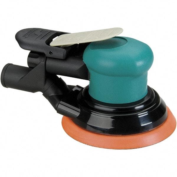 Dynabrade - 12,000 OPM, 14 CFM Air Consumption, Palm Air Orbital Sander - Round Pad, 1/4 NPT Inlet - Apex Tool & Supply