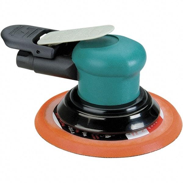 Dynabrade - 12,000 OPM, 14 CFM Air Consumption, Palm Air Orbital Sander - Round Pad, 1/4 NPT Inlet - Apex Tool & Supply