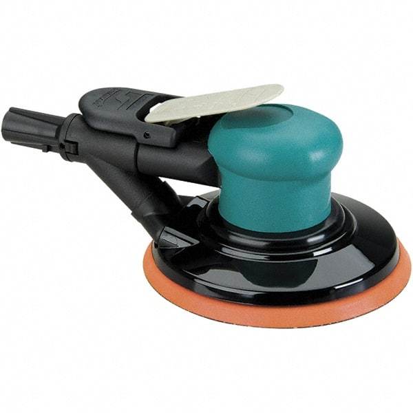 Dynabrade - 12,000 OPM, 14 CFM Air Consumption, Palm Air Orbital Sander - Round Pad, 1/4 NPT Inlet - Apex Tool & Supply