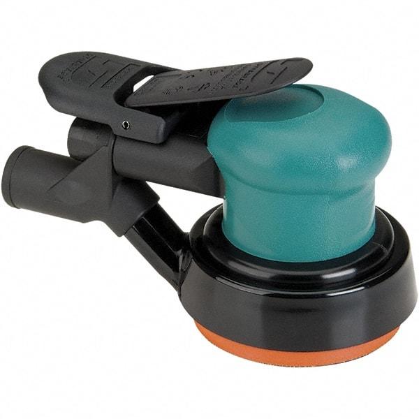 Dynabrade - 12,000 OPM, 14 CFM Air Consumption, Palm Air Orbital Sander - Round Pad, 1/4 NPT Inlet - Apex Tool & Supply