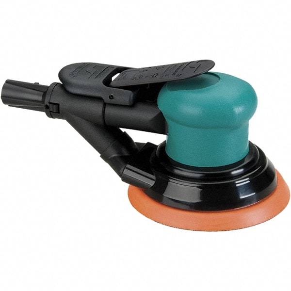 Dynabrade - 12,000 OPM, 14 CFM Air Consumption, Palm Air Orbital Sander - Round Pad, 1/4 NPT Inlet - Apex Tool & Supply