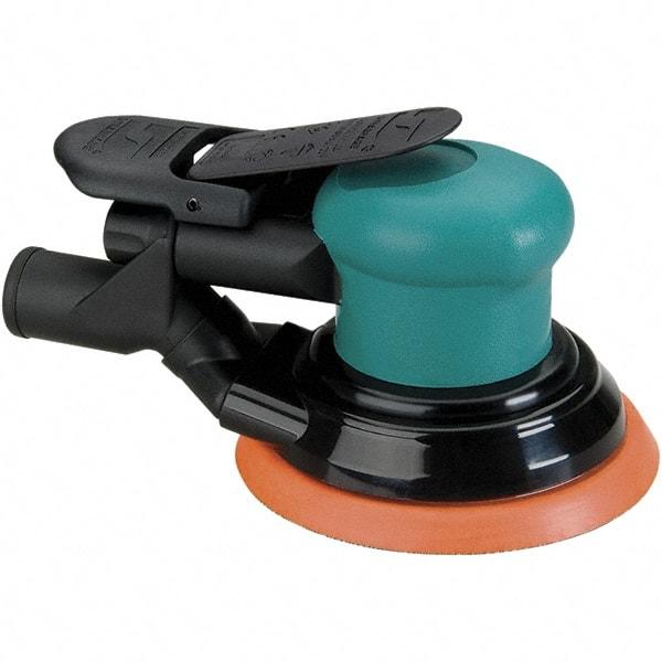 Dynabrade - 12,000 OPM, 14 CFM Air Consumption, Palm Air Orbital Sander - Round Pad, 1/4 NPT Inlet - Apex Tool & Supply