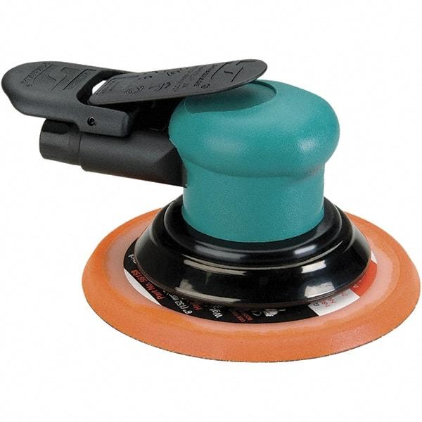 Dynabrade - 12,000 OPM, 14 CFM Air Consumption, Palm Air Orbital Sander - Round Pad, 1/4 NPT Inlet - Apex Tool & Supply
